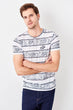 White Men 'S Striped Printed New T-shirt