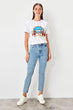 Indigo High Bel Relaxed Mom Jeans