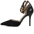 Handmade Pointed Toe Black Luxury Fashion Party Wedding Dress Shoe Original Genuine Leather Women Thin High Heel Shoes