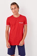 Red Men 'S Short Sleeve Cycling Collar Pockets New T-shirt
