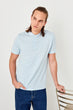 Blue Mens Printed Polo Collar T-Shirt TMNSS19GS0113