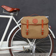 Vintage Bicycle Pannier Bag Rear Rack Trunk Bike Backseat Luggage Double Roll-up Bag Retro Waxed Waterproof Canvas Khaki