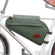 Vintage Bike Frame Tube Triangle Bag Bicycle Pouch Backpack Zippered Green Waxed Canvas Waterproof Cycling Accessories