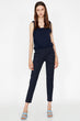 Women 'S Dark Blue Tight-Fitting Cut Pants "