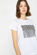 Women Raw White Printed T Shirt