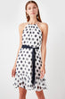 White Polka Dot Belted Dress