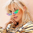 New Cat Eye Sunglasses Women  Luxury Metal Frame Sun Glasses For Female Red Green Mirror Unique Eyeglass Shades UV400