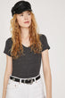 Women Gray V Neck T Shirt