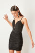 Black Drape Detail Dress