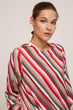 "Women Red Striped Blouse "