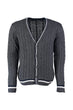 Anthracite Men Hair Knit Sweater Cardigan
