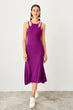 Purple Halter Knitted Dress