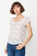 Women White Pattern T-Shirt