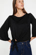 "Women 'S Black Embroidered Blouse