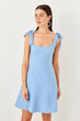 Blue Lacing Detail Dress