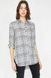 Women Gray Plaid Shirt