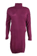 WOMEN-Purple Turtleneck Sweater Dress