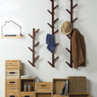 1 PC Bamboo Wall Wooden Coat Hanging Rack