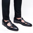 New Designer Mens Hollow Out Summer Gladiator Sandals Pointed Toe Genuine Leather Sandals Office Man Work Breathable Shoes