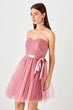 Pink Tulle Detailed Dress