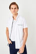 White Men 'S Slim Fit Short Sleeve Single Pocket Top  New Shirt