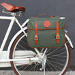 City Cycling Vintage Bicycle Pannier Rear Rack Trunk Backseat Saddle Bags Bike Luggage Two Bags Waterproof Waxed Canvas