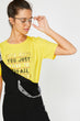 Women Yellow Short Sleeve Cycling Neck T Shirt