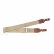 Tactical Gun Shoulder Strap Durable Webbing & Leather Shooting Rifle Sling Brown Hunting Accessories with Brass Buckle