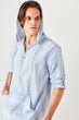 Blue Men 'S Hooded Kangaroo Pocket Shirt