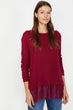 Women Burgundy Lace Detail Tunik