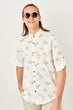 New Offwhite Mens Printed Epaulets Slim Fit Shirt