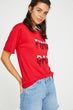 Women Red Sequins Detail T-Shirt