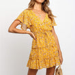 Sexy V-Neck Floral Print Women Beach Dress