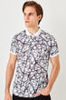 White Men Printed New Polo Collar T-Shirt