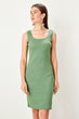 Green Ribbed Knit Dress