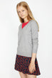 Women Gray V-Neck Sweater