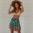 Bohemia Ruffles Floral Mini Pleated Skirt