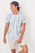 Blue Men 'S Printed T Shirt New