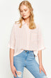 Women Pink Striped Shirt