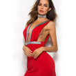 Deep V-Neck Backless Women Mini Dress