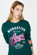 Women Green Printed Printed Sweatshirts