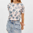 Short Sleeve Floral Print Women T Shirt