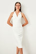 White Slash Detail Dress