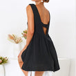 Sexy O-Neck Solid Women Dress