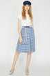 Women Navy Blue Striped Skirt