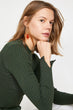 Women Green High Collar Sweater