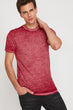Male Red Short Sleeve Cycling Neck T Shirt