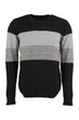 Black Men Panelled Bike Collar Sweater