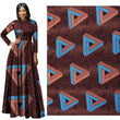 Brown Spring Triangular Pattern Polyester African Prints Ethnic Garment Fabric