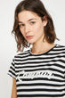 Women Black Stripe T-Shirt